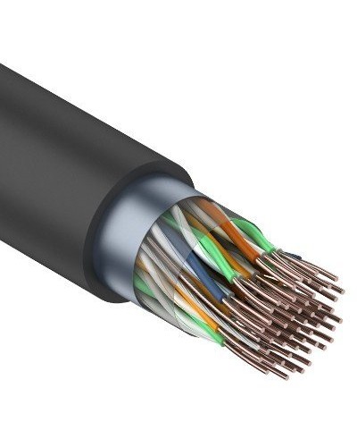 F/UTP, CAT 5, PE, 25PR, 24AWG, OUTDOOR, SOLID, черный, 305м, REXANT (01-1203). Кабель «витая пара» (LAN) для структурированных систем связи. Rexant в Раменском