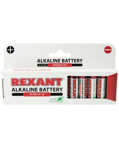 Алкалиновая батарейка AA/LR6 1,5 V 12 шт. REXANT (30-1026). Элемент питания. Rexant в Раменском