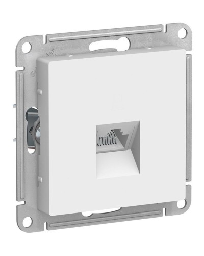AtlasDesign розетка RJ45, кат. 5Е, 1-местная, скрытой установки, механизм, белый (ATN000183). Розетка компьютерная. Systeme Electric в Раменском