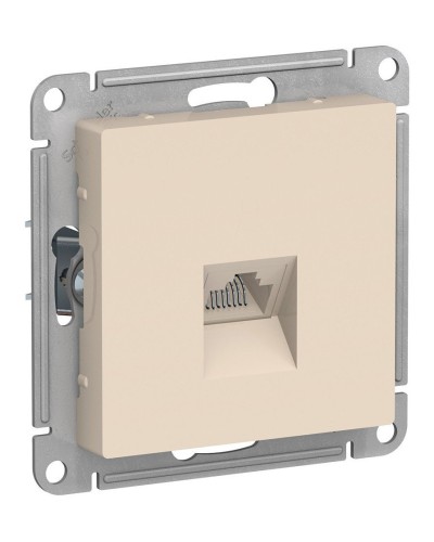 AtlasDesign розетка RJ45, кат. 5Е, 1-местная, скрытой установки, механизм, бежевый (ATN000283). Розетка компьютерная. Systeme Electric в Раменском