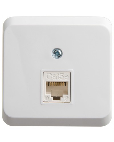 Этюд розетка RJ45 1-местная, кат. 5Е, открытой установки, белый (KOMA-001B). Розетка компьютерная. Systeme Electric в Раменском