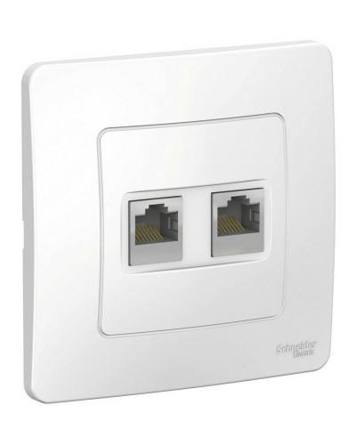 BLANCA розетка RJ45, 2-местная, кат. 5Е, скрытой установки, белый (BLNIS045451). Розетка компьютерная. Systeme Electric в Раменском