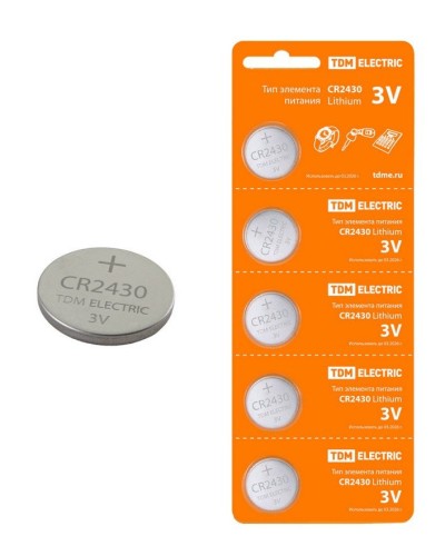 CR2430 Lithium 3V BP-5 TDM (SQ1702-0030). Элемент питания. TDM ЕLECTRIC в Раменском