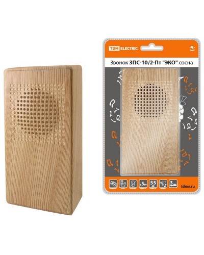 ЗПС-10/2-Пт ЭКО сосна, птичка, без кнопки, AC 230V (SQ1901-0026). Звонок проводной. TDM ЕLECTRIC в Раменском