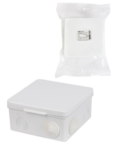 Коробка ОП 100х100х55мм, крышка, IP54, 8вх., белая (SQ1401-0923). Распаячная коробка. TDM ЕLECTRIC в Раменском
