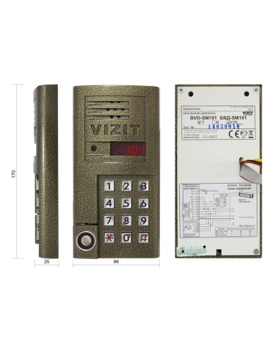 БВД-SM101TCPL. Вызывная панель цветная. VIZIT в Раменском
