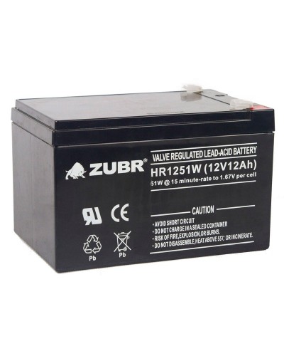 ZUBR HR 1251W (12V, 12Ah). Аккумулятор герметичный свинцово-кислотный. ZUBR в Раменском