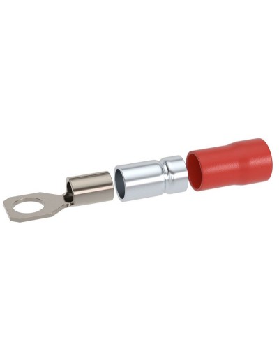 Наконечник НКИ 0,25-1,5 М6 (D6,4мм) с отверстием под винт (100 шт) (2A6P-DS-PVC). Наконечник с отверстием под винт и изолированным фланцем ПВХ, двойная гильза. ДКС в Раменском