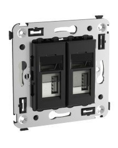 Розетка USB в стену Avanti черный квадрат (4402543). Розетка USB. ДКС в Раменском