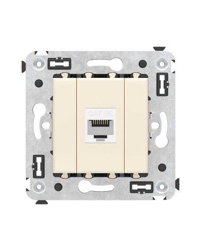 Розетка RJ-45 в стену, кат.5E, Avanti, одинарная, ванильная дымка (4405663). Розетка компьютерная. ДКС в Раменском