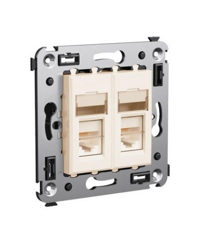 Розетка RJ-45 Avanti в стену двойная экранированная ванильная дымка (4405364). Розетка. ДКС в Раменском