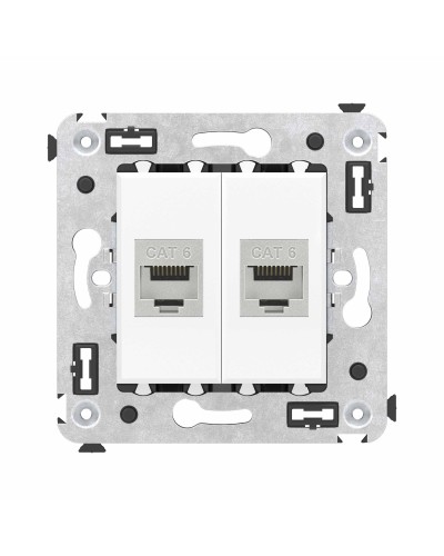 Розетка RJ-45 в стену, кат.6E, Avanti, двойная, белое облако (4400794). Розетка компьютерная модульная. ДКС в Раменском