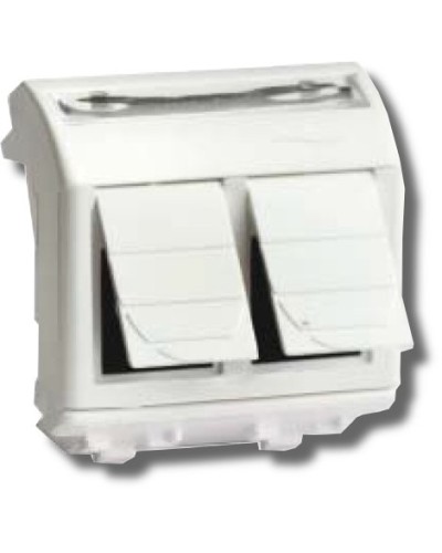 Розетка RJ-45 Brava 2 модуля белая (76656B): Розетка компьютерная с двумя разъёмами в Раменском