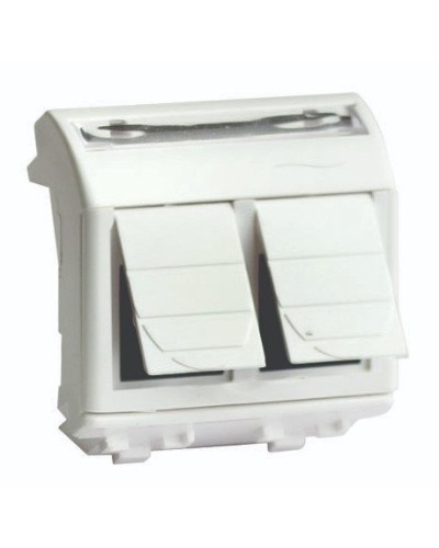 Розетка RJ-45 Brava 2 модуля слоновая кость (75459S): Розетка компьютерная с двумя разъёмами в Раменском