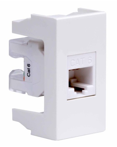 Розетка RJ-45 Viva 1 модуль кат.6A белая (45058). Розетка компьютерная экранированная с одним разъёмом. ДКС в Раменском