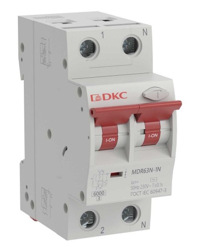 YON max MDR, 1P+N, 30mA, 16A, 6kA, А (MDR63N-1N2C16-A). Автоматический выключатель дифференциального тока. ДКС в Раменском
