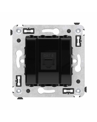 Розетка RJ-45 в стену, кат.6E, Avanti, одинарная, черный квадрат (4402693). Розетка компьютерная. ДКС в Раменском