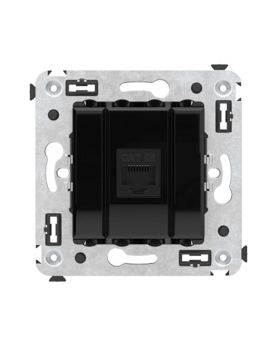 Розетка RJ-45 в стену, кат.5E, Avanti, одинарная, черный квадрат (4402663). Розетка компьютерная. ДКС в Раменском