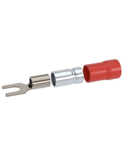 Наконечник вилочный НВИ 0,25-1,5 М6 (D6,4мм) (100 шт) (2A16P-DS-PVC). Наконечник вилочный с изолированным фланцем ПВХ, двойная гильза. ДКС в Раменском