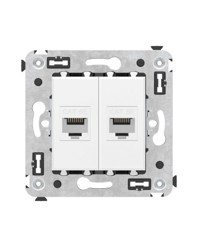 Розетка RJ-45 в стену, кат.5E, Avanti, двойная, белое облако (4400664). Розетка компьютерная. ДКС в Раменском