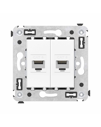 Розетка RJ-45 в стену, кат.6E, Avanti, двойная, белое облако (4400694). Розетка компьютерная. ДКС в Раменском