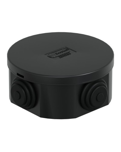 Коробка JBR080 D=80х40, 4 вых., IP44, черная (44005BL-1). Коробка монтажная. Экопласт в Раменском