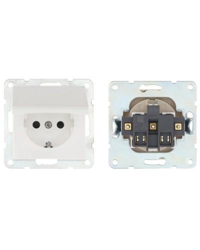 Розетка с з/к, шторками и крышкой, белый LK60 (863404-1). Розетка. Экопласт в Раменском