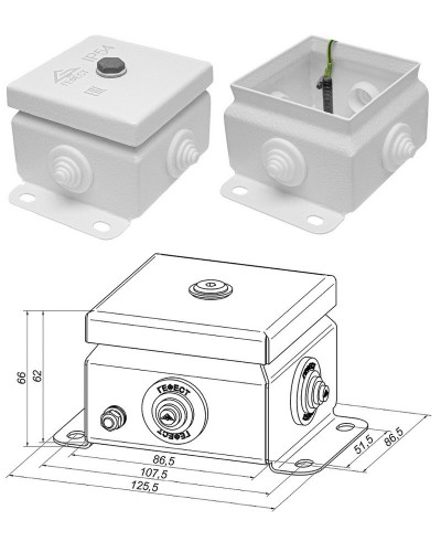КМ IP55-0808 (без DIN рейки). Коробка монтажная электротехническая. Гефест в Раменском
