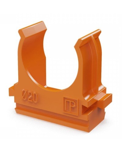 Крепёж-клипса для труб АБС-пластик оранжевая D20 (100 шт) (PR13.0064). Крепление для труб ПВХ. Промрукав в Раменском