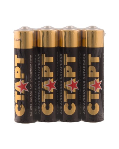СТАРТ LR03-SH4-BOX (1,5 В, AAA, LR03), упак. 4 шт.. Алкалиновые батарейки. СТАРТ в Раменском